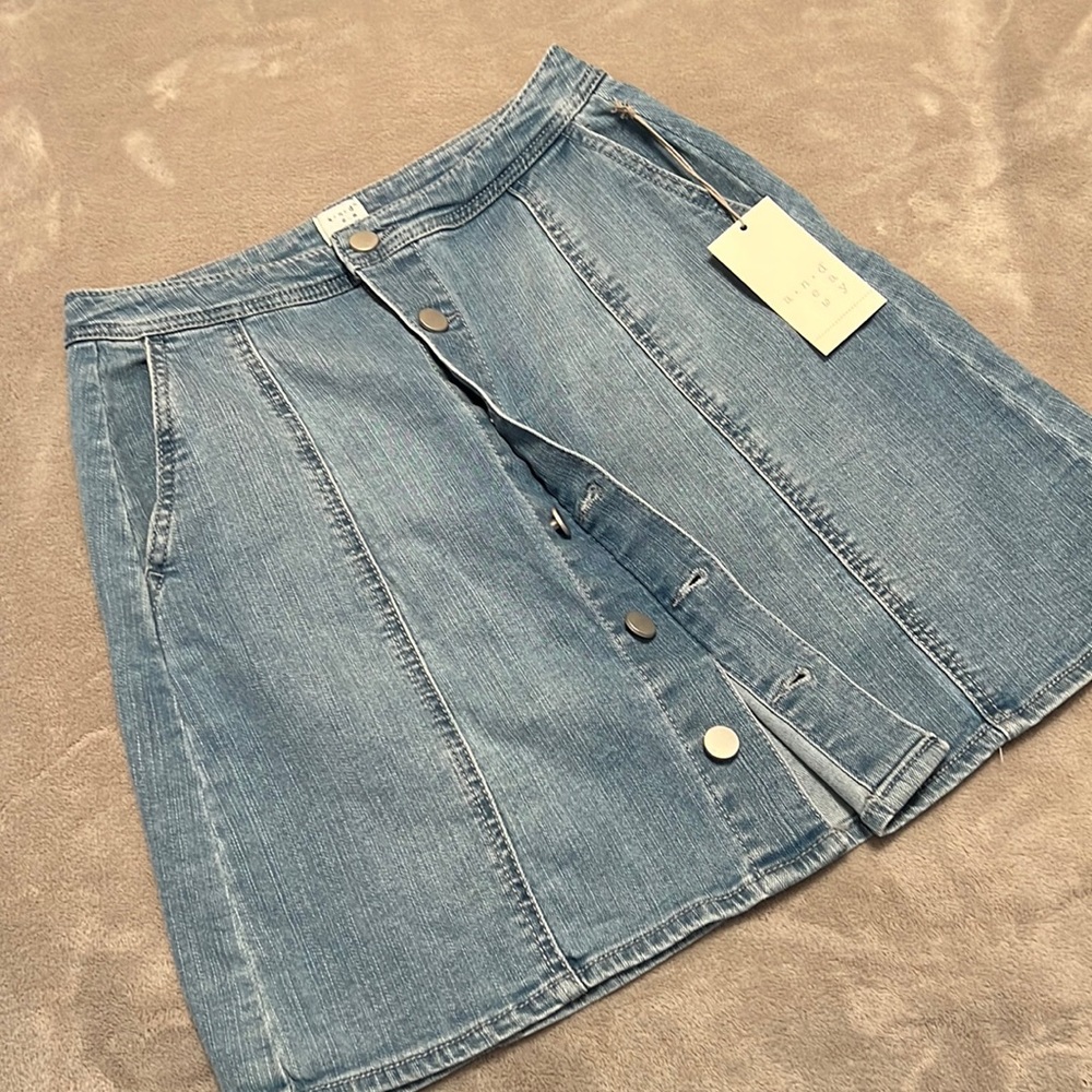A New Day Button Front Denim Skirt - Picture 3 of 8